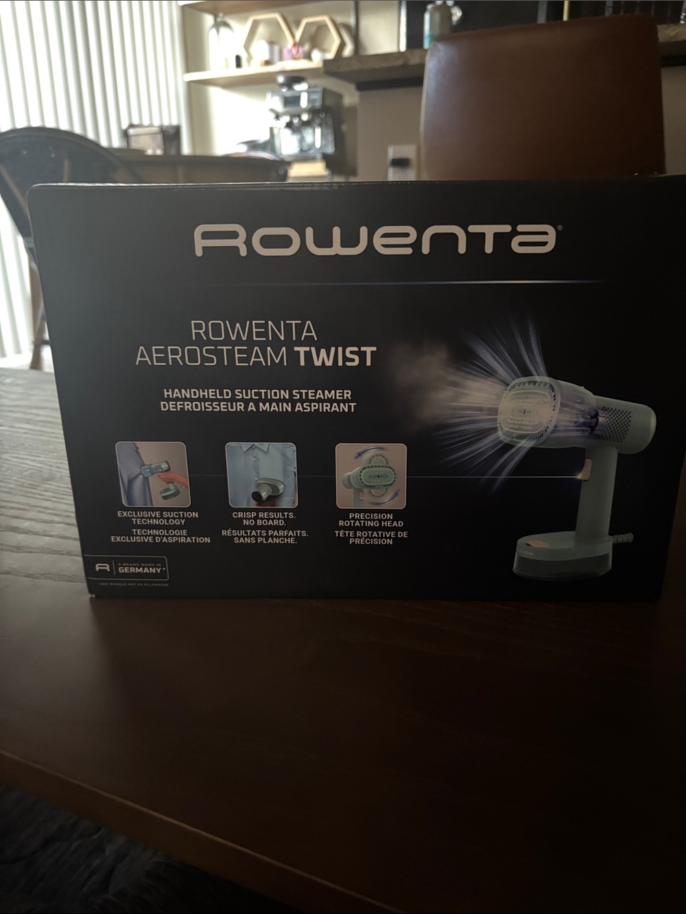 Rowenta AeroSteam Twist Handheld Suction Steamer - Black Box